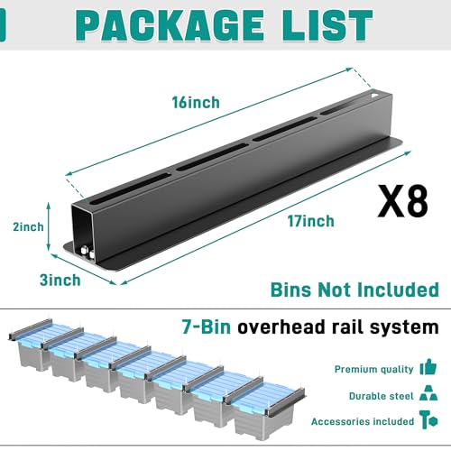 EVERHANGER Ceiling Storage Rack, Heavy Duty Garage Overhead Storage Rack - style: For 7 Bins