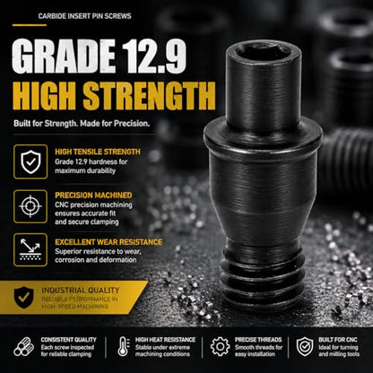 50PCS Carbide Insert Pin Screws Set CTM/MCT/617, CNC Torx Lathe Tool Holder Center Pin Post & Clamp Screws, Indexable Insert Fastening Screws, Grade 12.9 Alloy Steel for CNC Turning Milling Tools - size: CTM617