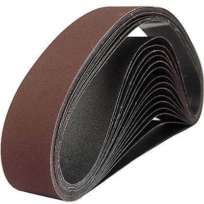 15 Pcs 2 x 48 Inch Assorted Aluminum Oxide Sanding Belt - 80/120/150/240/400 Grit - size: 2x48(15pcs)