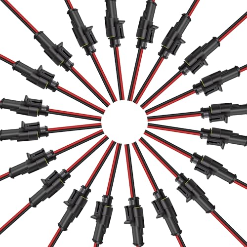 BFXM 20 Sets Car Waterproof Electrical Connector, 16 AWG 2 Pin Connector - color: 2pin, size: 20 Sets