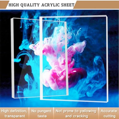Clear Acrylic Sheet Plexiglass,1/4" Thick (6mm) Cast Acrylic Glass Sheet,Plexiglass Sheet for Craft Projects,Signs,Painting,Windows Replacement (2 Piece 12''x 12'') - size: 2 piece 12"×12'' 6mm