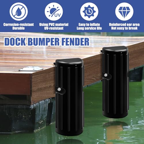 Dock Bumper Fender, Inflatable Protection - Heavy Duty Boat Dock Bumpers, Protect Docks & Ships from Damage Caused collisions - color: 3 Pack-Black