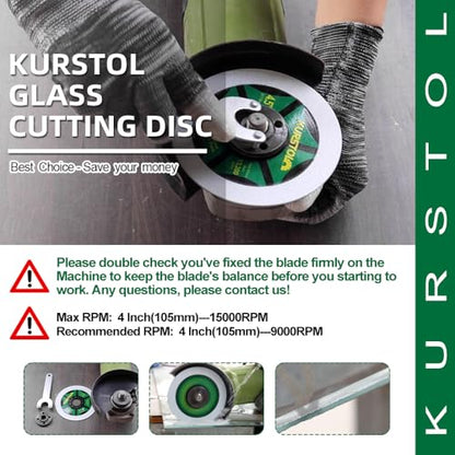 Diamond Glass Cutting Disc - 3pcs 4 Inch(100mm) Ultra-Thin Saw Blade Arbor 22.23-15.875mm for Glass, Jade, Crystal, Wine Bottle, Ceramic Tile - size: 4"(100mm)