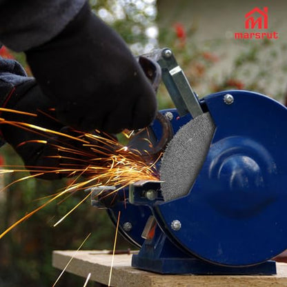 8 Inch Wire Wheel for Bench Grinder, Crimped Carbon Steel Round Brush with 1/2" 5/8" 3/4" 7/8" 1" Spacer Arbors, 0.012" Wire, for Paint Rust Removal Deburring Descaling Polishing Finishing Grinding