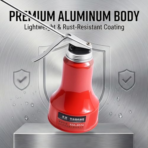 2 Pcs Pump Oiler Can, 450ml, Aluminum, Red - size: 2PCS 450ml/15.2oz