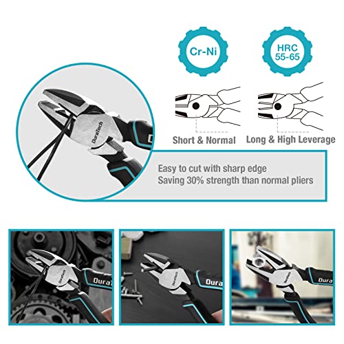 DURATECH 7-Piece Pliers Set with Rolling Pouch,Cr-Ni Construction