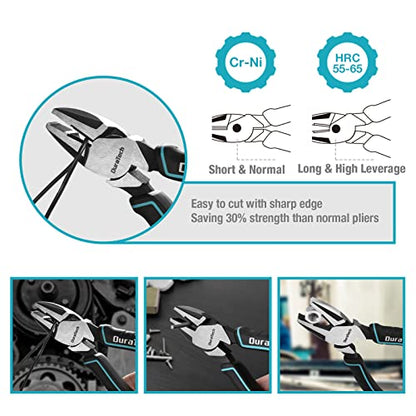 DURATECH 7-Piece Pliers Set with Rolling Pouch,Cr-Ni Construction