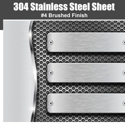 MorningRo 304 Stainless Steel Sheet 48 x 120 Inches, 24 Gauge Heavy Duty Brushed Finish with Protective Film, Food Grade Metal Sheet for Backsplash, Countertops, Wall Panel, Industrial and DIY Project - size: 48 x 120 Inches