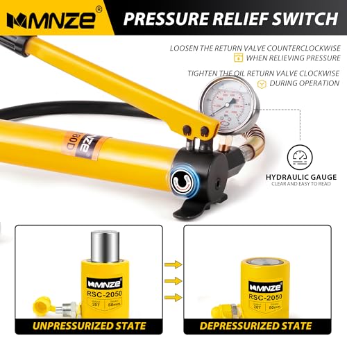 Hydraulic Hand Pump CP-180/CP-700 High Pressure Portable Manual Hydraulic Pump Hydraulic Lifting Cylinder Jack Pump with Pressure Oil Gauge - size: CP-180 with oil gauge