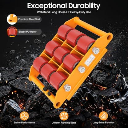 Cashewnuts 8 PCS Heavy Duty Machine Dolly Skate Machinery Roller Mover - size: 8 Packs-PU Wheels