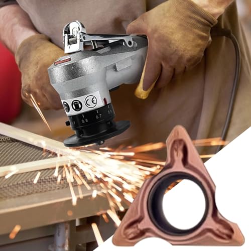 10PCS Carbide Triangle Cutter Heads for Pneumatic Mini Chamfering Tool – Lathe Turning Inserts for Deburring Wood, Metal, Plastic,for Most Mini Beveling Machines (R Angle Blade) - color: R Angle Cutter Heads