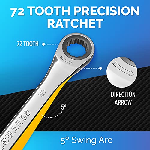 Ratcheting Wrench - Slim Profile - Ratchet Wrench, 19 mm Wrench Set - size: 19 mm