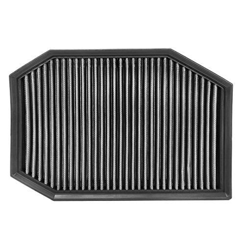 DNA Motoring AFPN-032-SL Clean Air Washable Drop In Panel Air Filter Enhance Engine Performance Power & Acceleration Improve [Compatible with 04-11 BMW 528i 530i 525i 3.0L] - style: 08-11 528i Silver