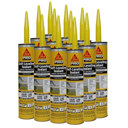 SIKA Sikaflex Self-Leveling Sealant, 12-Pack, 10.1 Oz, Gray – Easy Application, Quick-Curing, Waterproof & Weather-Resistant, Ideal for Driveways, Garages, Sidewalks, and Concrete Joints - color: Gray, size: 10.1 fl. oz (Pack of 12)