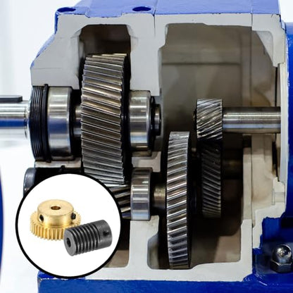 uxcell Worm Gear Set Right Rotation 40T 0.5 Module 1:40 Reduction Rate - size: Gear-4mm, Rod-4mm Bore, style: 0.5M-40T