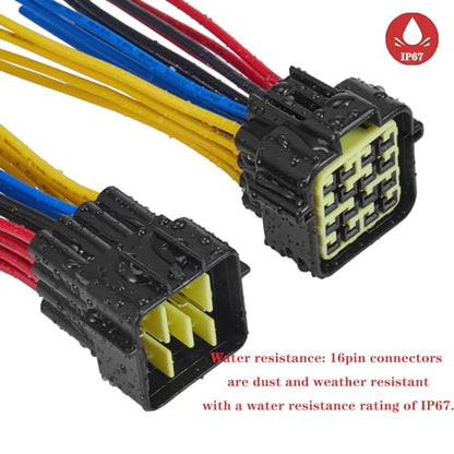 16 Pin Waterproof Auto Connector,16AWG Wire Plug - size: 16pin way
