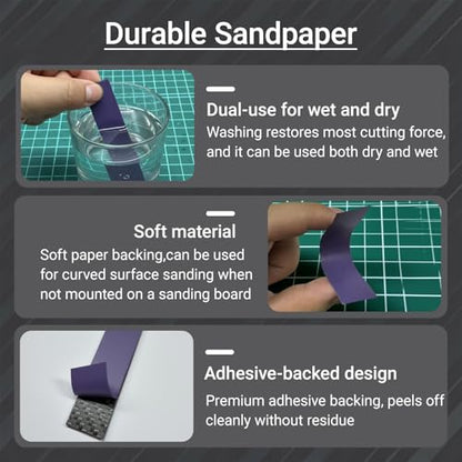 Self-Adhesive Fine Sandpaper,1000-2000 Grit for Model Polishing - style: #1000/1200/1500/2000