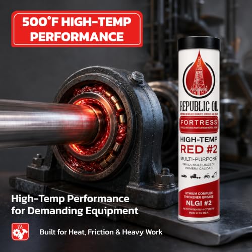 Red High Temp #2 Grease 10 x14oz Lithium Complex Multi-Purpose |Chassis | Wheel Bearings| Tacky | EP2 | Extreme Pressure | 5th Wheels | Agrilculture | Construction