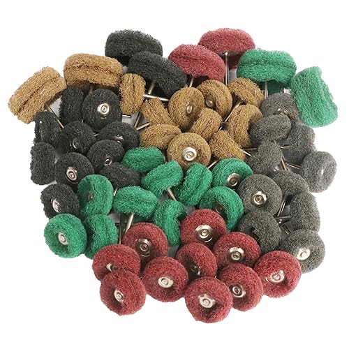 FPPO 58PCS Abrasive Buffing Polishing Wheel Set for Rotary Tools,Scouring pad Mini Brush Polishing kit with 3mm Shank,Power-Operated Abrasive Wheels(Mix 58pcs) - color: Mix 48pcs