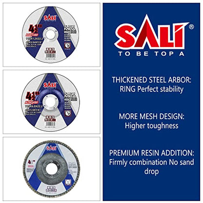 SALI 26pcs Grinding & Cutting Wheels 4.5" Set,Angle Grinder Wheel Set,20pcs Cut Off Wheels,3pcs Grinding Wheel,3pcs 4.5” Flap Discs, with 7/8" Arbor for Angle Grinder for Cutting Grinding
