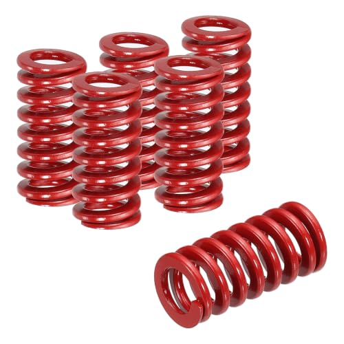 HARFINGTON 6pcs Die Spring 1/2" OD x 1" Free Length SMH2004, Red - size: 1/2" OD x 1" Free Length