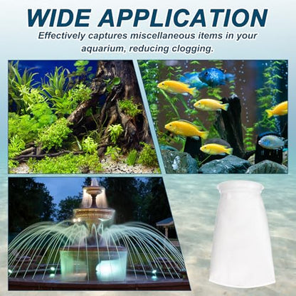 Aquarium Filter Bag Mesh (2Pcs 25 Micron 5.9" Ring 20.5" Long) - size: 25 Micron - 20.5" Long 5.9" Ring