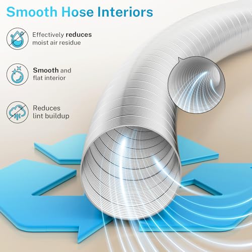 HOOMESUN 4 Inch 8FT Semi Rigid Dryer Duct, Vent Hose for Improved Airflow - size: 4in 8ft