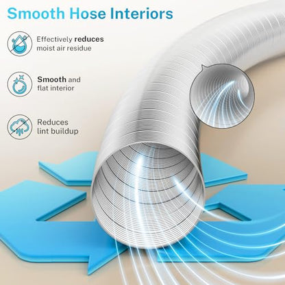HOOMESUN 4 Inch 5FT Semi Rigid Dryer Duct, Vent Hose for Improved Airflow - size: 4in 5ft