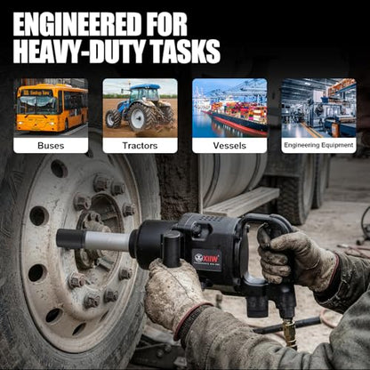 XIIW 1 Inch Air Impact Wrench, Up to 2500ft-lbs Torque, 1 Inch Impact Gun - size: 1 Inch | 2500 ft-lbs