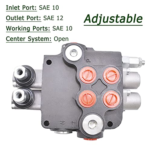 2 Spool 21 GPM Hydraulic Directional Control Valve 3600PSI SAE Ports
