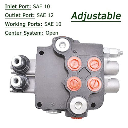 2 Spool 21 GPM Hydraulic Directional Control Valve 3600PSI SAE Ports
