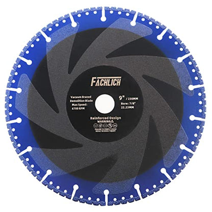 Metal Cutting Diamond Blade - 9" 230MM All Purpose Heavy Duty Cut Off Wheel for Rebar,Steel,Metal,Reinforced Concrete - size: 9"/230mm