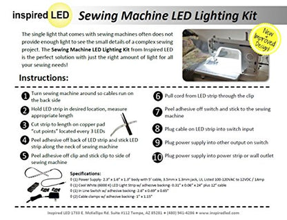 Sewing Machine LED Lighting Kit - Fits All Sewing Machines! - size: For 1 Machine