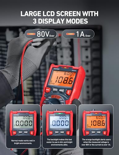 AstroAI 6000 Counts TRMS Auto-Ranging Digital Multimeter, NCV Live Wire Detection, Capacitance & Temperature Tester, CAT III 600V Safe for Home & Auto, Large Screen & Smart Safety Alert, Flashlight