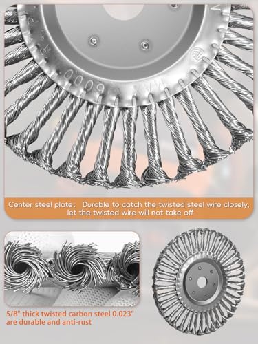 6in Bench Wire Wheel Brush | Knotted Steel Wire 0.023" with 1/2" 5/8" 7/8" Arbors for Bench Grinder Carbon Steel Paint Rust Removal- 1pcs - style: 6in 1pcs