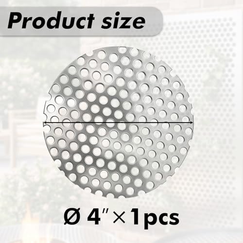Perforated Stainless Steel Sheet, 0.2" Aperture (About 1/5",5mm), 304 Stainless Steel Mesh Panel, Flue Ventilation, Filtration, Speaker Grille(1Pcs 4'' Round) - color: 1Pcs 4'' Round