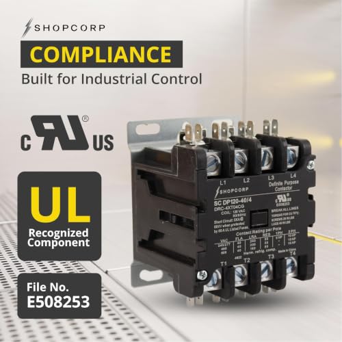 4 Pole 40 Amp AC Contactor, 120V Coil, UL Recognized, HVAC - style: 4 Pole 110V