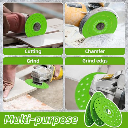 4PCS 4-1/2 Inch Diamond Saw Blades - Ceramic, Glass, Rock & Tile Cutting Disc for Angle Grinder, Industrial Strength Diamond Blade Set