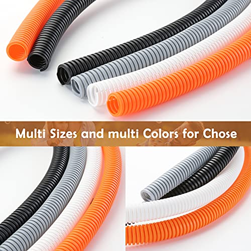 20FT 1/4in Wire Loom Split Tubing Auto Wire Conduit Flexible Cover White - color: White, size: 20FT 1/4"