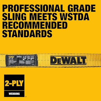 DEWALT 2"×16', 2-Ply, Type 3, Class 7 Heavy-Duty Lifting Sling, 1-Pack - size: 2” x 16’, style: Single