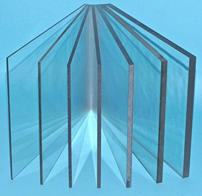 Polycarbonate Sheet - 12" x 12" - 10mm Thickness - Good Glass Alternative Used in POP Signs/Displays, Skylights, Pool Enclosures, Machine Guards - UV Stabilized, Low Flammability & Burglary-Resistant