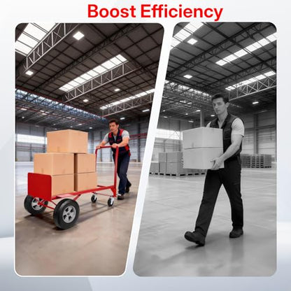 NORTHSKY 2-in-1 Convertible Hand Truck & Platform Cart, 990 lbs Heavy Duty Folding Dolly with 10" Solid Rubber Wheels, Steel Frame Hand Truck Dolly for Moving, Warehouses, Garages – Beveled Nose Plate