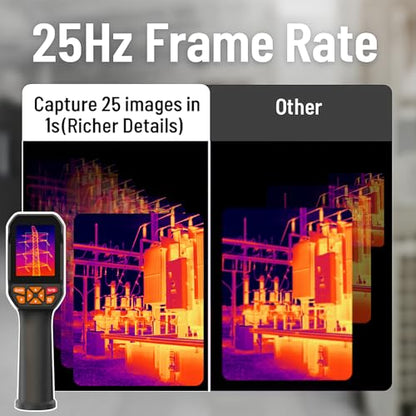 BTMETER Thermal Camera - Infrared Temperature Imager 200,000 Pixels with 256 x 192 IR Resolution 25Hz, 8G Image Storage Measure Temp -4°F~1022°F, 56° FOV Thermal Imaging Camera Gun for HVAC - color: Orange