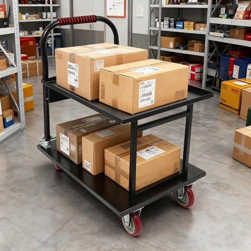 700LBS Heavy Duty Push Cart Dolly Foldable Moving Cart Flatbed Cart