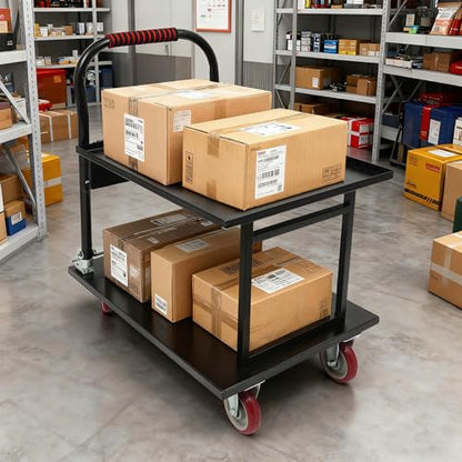 700LBS Heavy Duty Push Cart Dolly Foldable Moving Cart Flatbed Cart