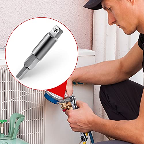 ANCIRS 2 Pack 3/16 to 5/16 Service Wrench Hex Key Adapter, Silver