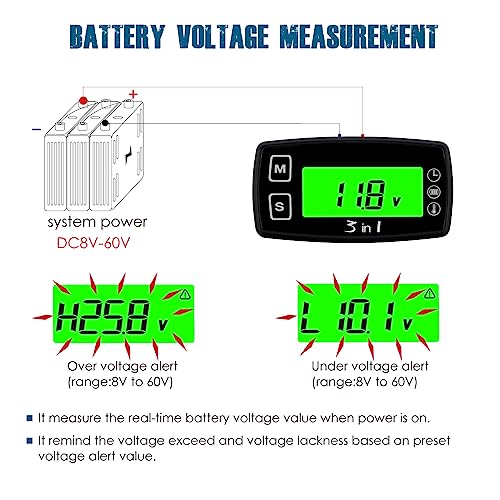 Runleader Digital Engine Temperature Gauge Volt Meter RL-TM005