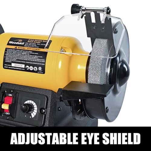 Woodskil 6" 2.5A Variable Speed Bench Grinder for Sharpening,2000–3400 RPM - size: 6" variable speed grinder