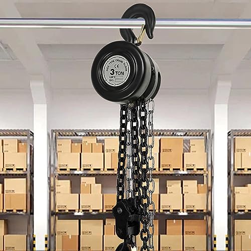 Hand Chain Hoist, 3 Ton 6614 Lbs Capacity 10 Feet Manual Chain Hoist with 2 Heavy Duty Hooks, Manual Lever Chain Hoist for Warehouse Building Automotive Machinery, Black - style: Black