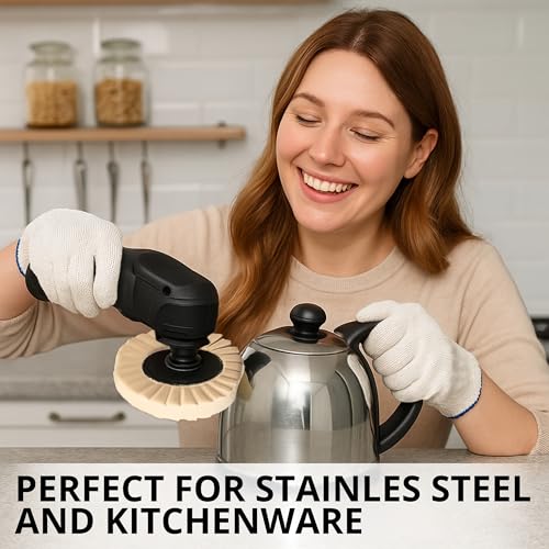 13PCS Aluminum Polishing Kit – 9 Felt Polishing Wheels for Grinder 3 Aluminum Buffing Compound Bars 1 Gloves Angle Grinder Kit for Metal Surface Finishing Rim Detailing DIY Garage Use - style: 13 PCS Beige Set
